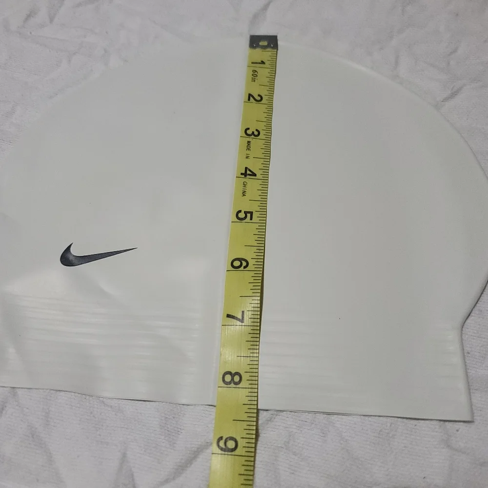 Nike White Latex Training Swim Cap Fina Approved